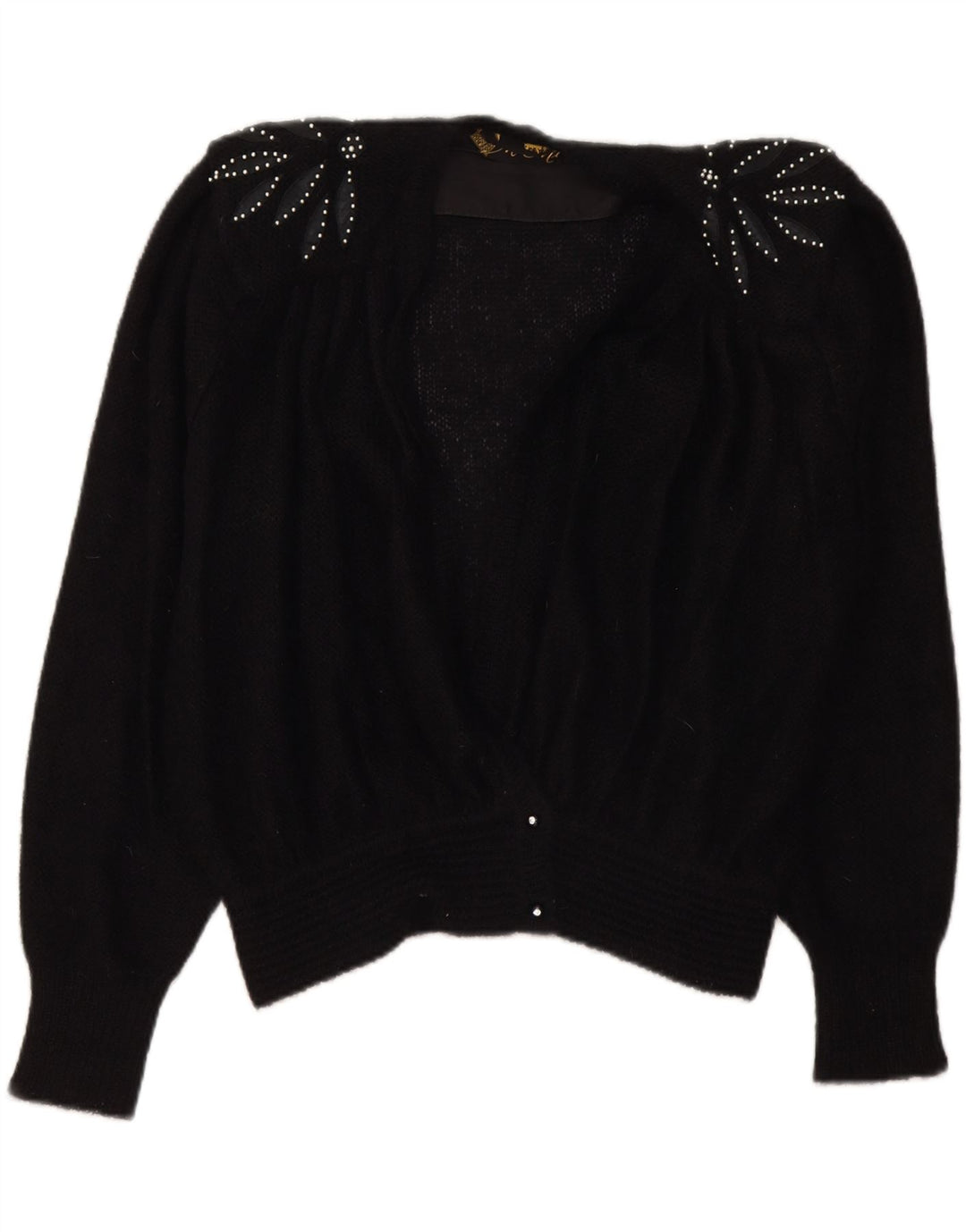 Vintage Damen Cardigan Pullover IT 48 XL Schwarz