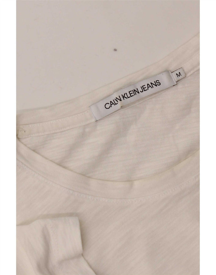Calvin Klein Jeans Damen T-Shirt Top UK 14 Mittelweiß