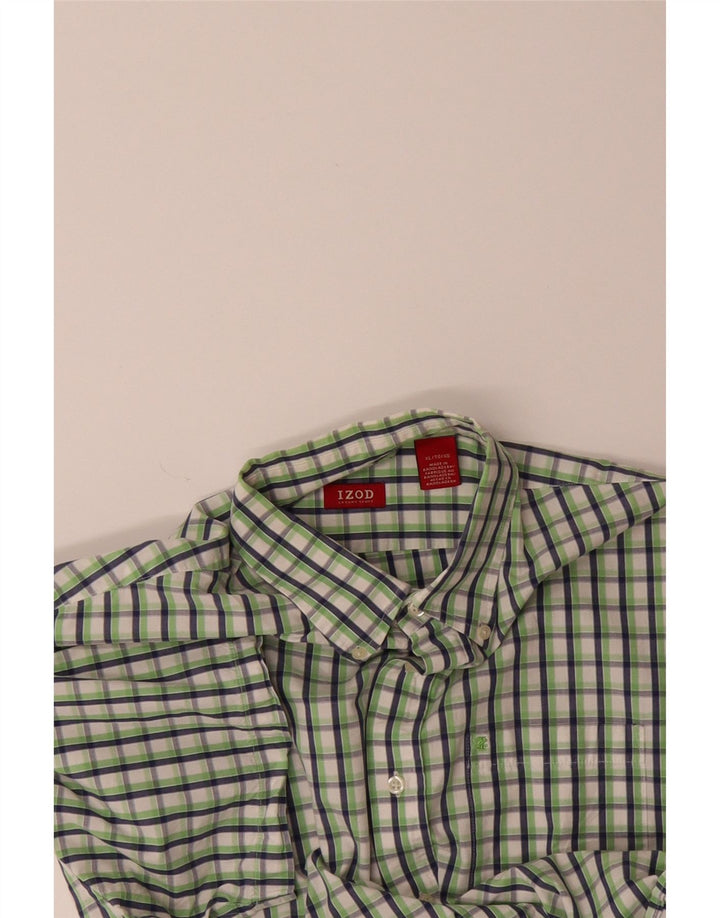 IZOD Mens Short Sleeve Shirt XL Green Check Vintage Izod and Second-Hand Izod from Messina Hembry 