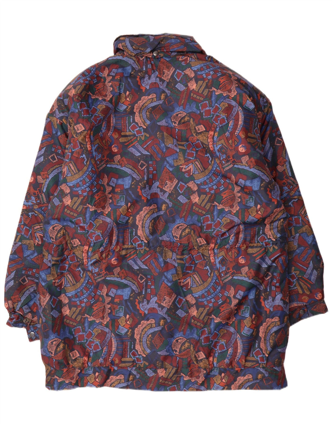 VINTAGE Damen Windjacke Mantel UK 16 Groß Mehrfarbig Geometrisch