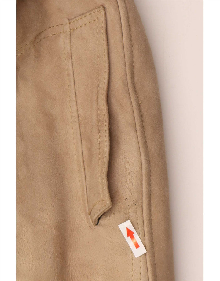 Vintage Damen Lammfellmantel UK 8 Small Beige