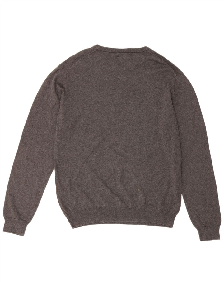 Gant Herren-Pullover mit Rundhalsausschnitt, XL, graue Baumwolle