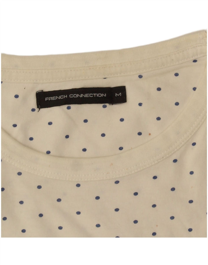 French Connection Herren-T-Shirt-Oberteil, mittelgroß, cremefarben gepunktet