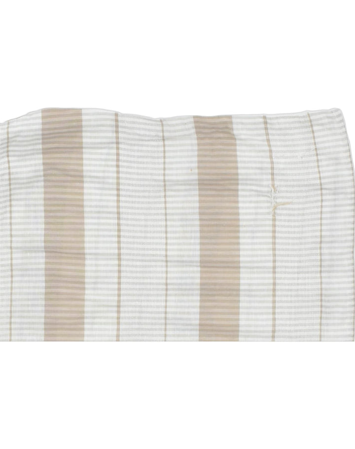 RODRIGO Mens Short Sleeve Shirt Size 16 41 Large Beige Striped Cotton | Vintage | Thrift | Second-Hand | Used Clothing | Messina Hembry 