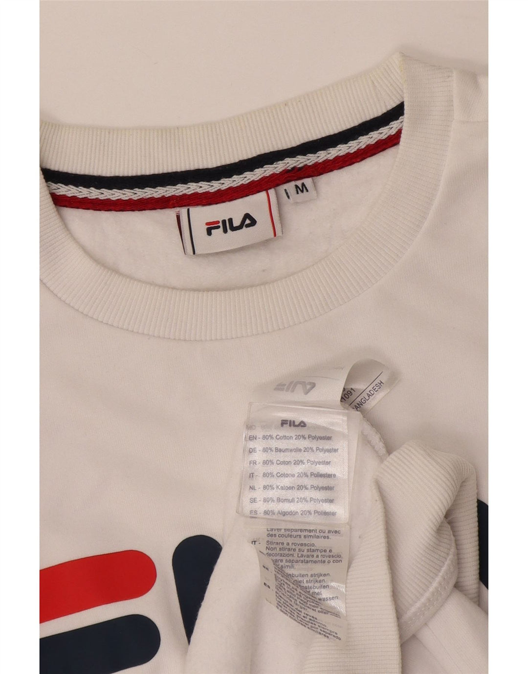 Fila Herren-Sweatshirt mit Grafik, mittelweiße Baumwolle
