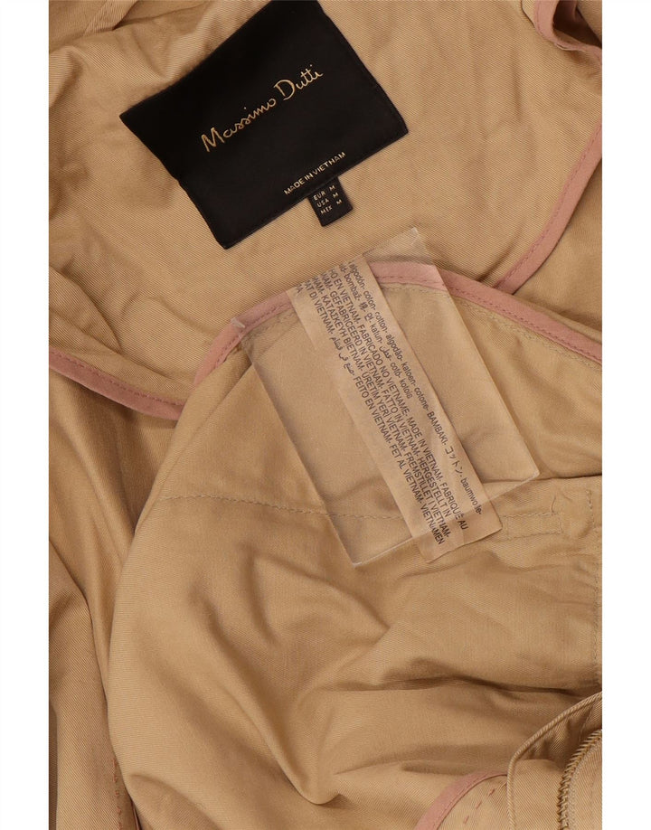 MASSIMO DUTTI Damen-Parkajacke mit Kapuze, UK 14, mittelbeige Baumwolle