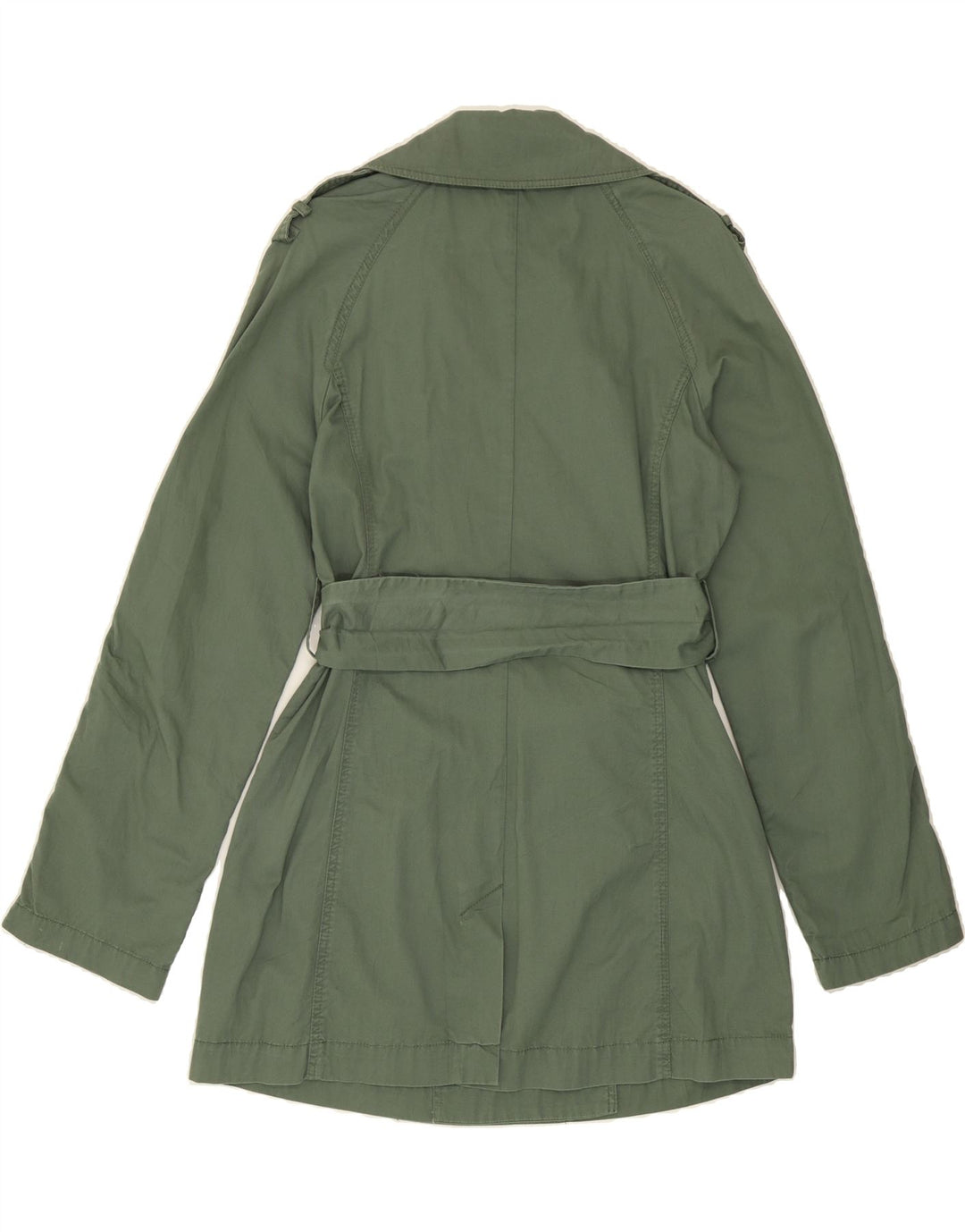 BENETTON Womens Double Breasted Trench Coat IT 46 Large Khaki Cotton Vintage Benetton and Second-Hand Benetton from Messina Hembry 