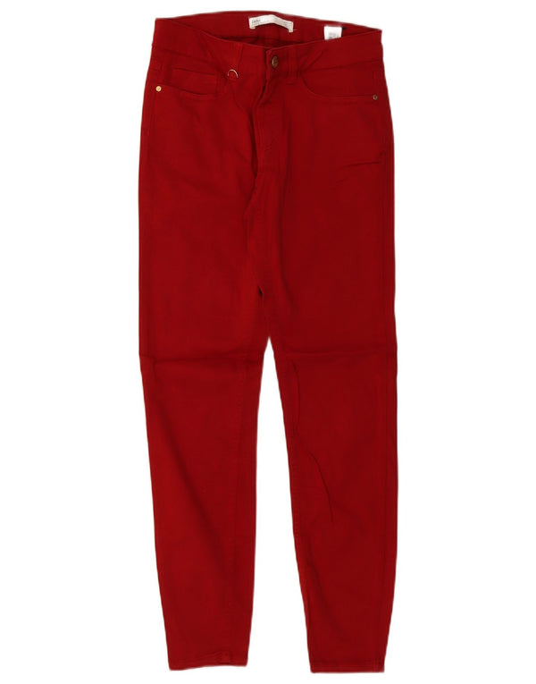 Zara Damen Z1975 Skinny Jeans EU 34 2XS W24 L27 Rote Baumwolle