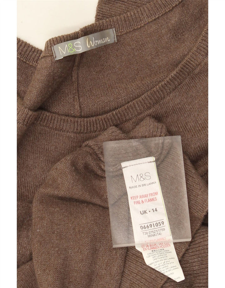 Marks & Spencer Damen Pulloverkleid UK 14 Mittelbraune Baumwolle