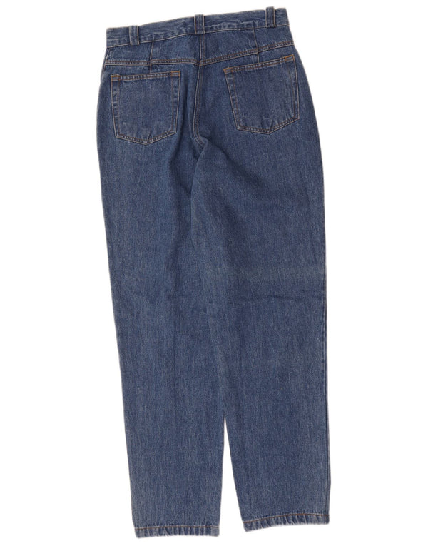 Raspberry Womens High Waist Tapered Jeans UK 14 Medium W30 L30 Blue Cotton