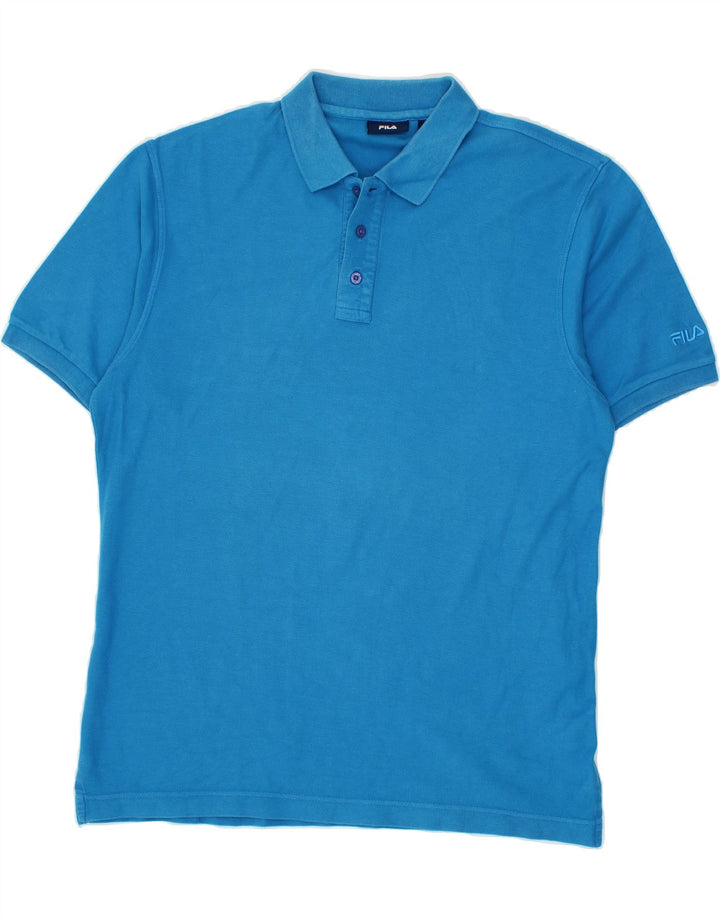 FILA Mens Polo Shirt Large Blue Cotton Vintage Fila and Second-Hand Fila from Messina Hembry 