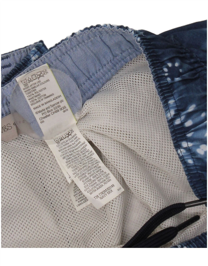 Marks & Spencer Herren-Badeshorts XL, blaues Batik-Polyester