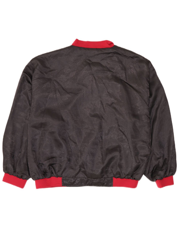 Vintage Herren Bomberjacke UK 38 Mittelschwarzes Colourblock-Polyamid