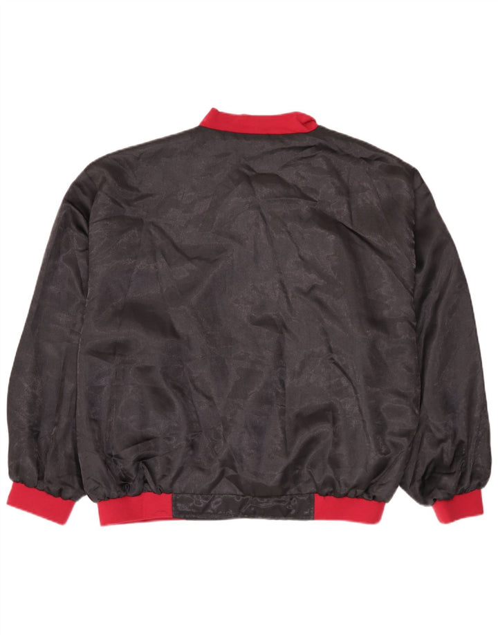 Vintage Herren Bomberjacke UK 38 Mittelschwarzes Colourblock-Polyamid