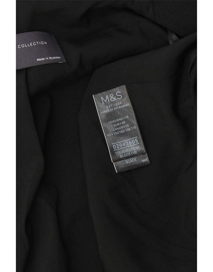 Marks & Spencer Damen-Blazer mit 3/4-Ärmeln, offen, Gr. 18, XL, Schwarz