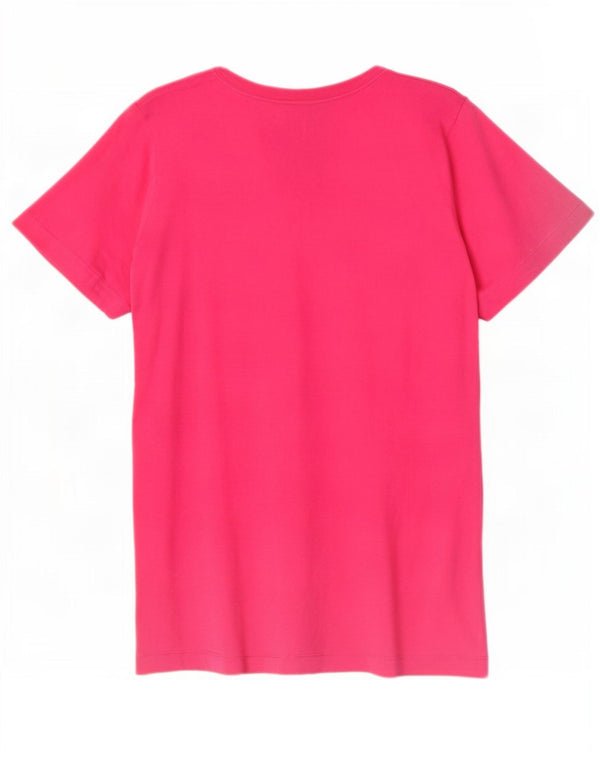 Superdry Womens Slim Fit Graphic T-Shirt Top UK 16/18 Large Pink Cotton