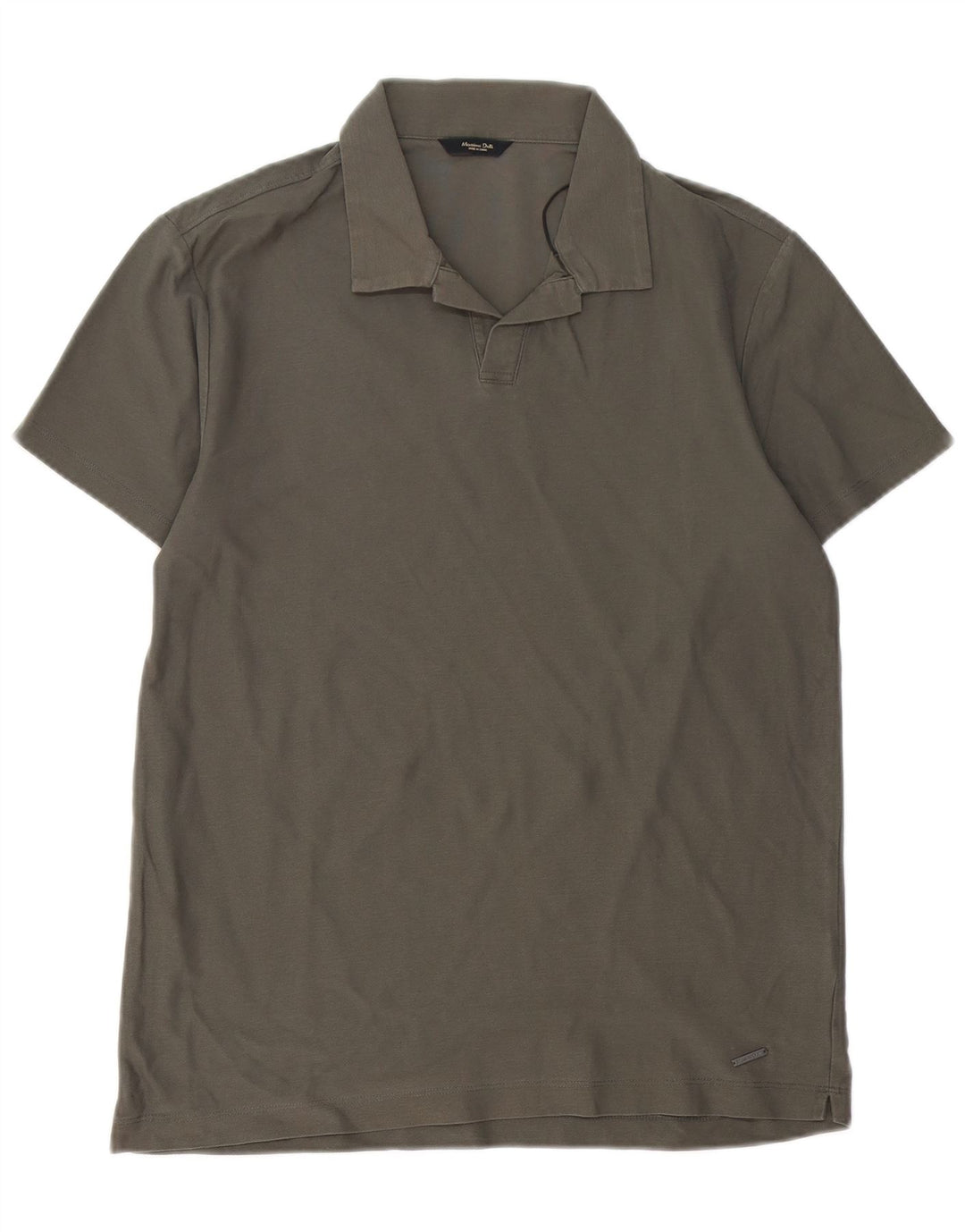 MASSIMO DUTTI Herren-Poloshirt, kleine graue Baumwolle