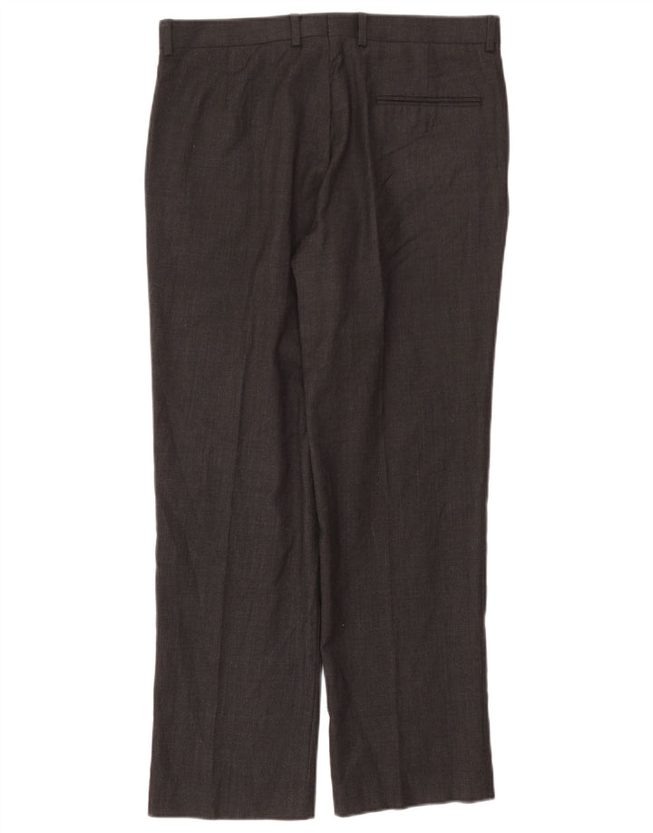 John Lewis Herren gerade Anzughose W34 L29 schwarze Wolle