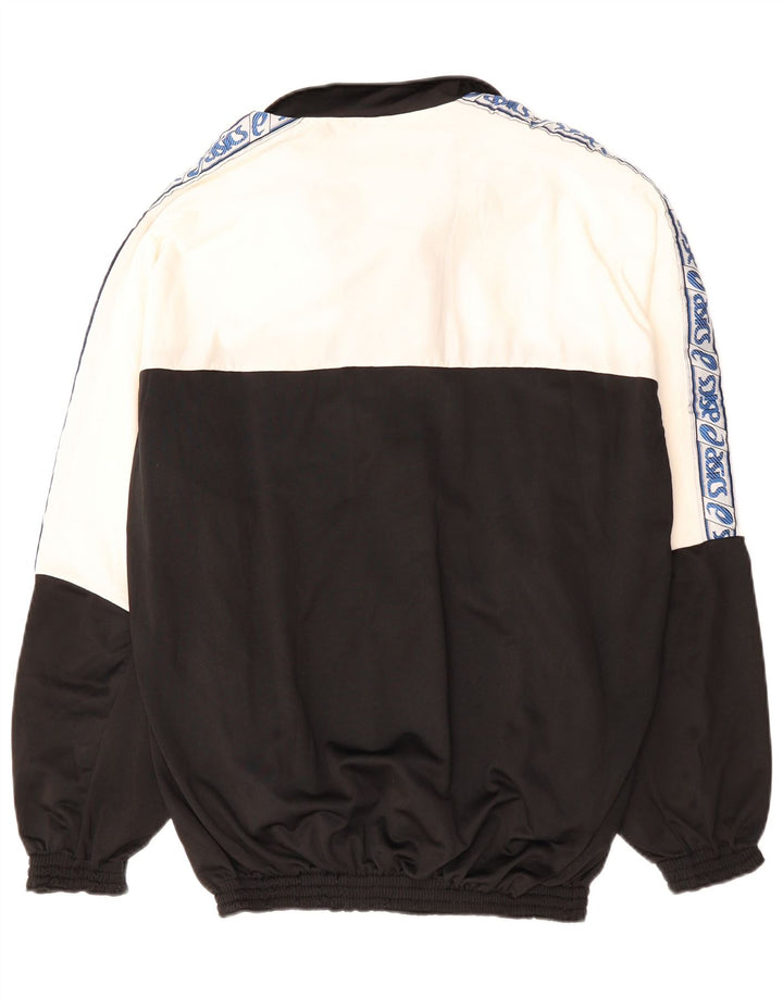 ASICS Herren-Trainingsanzug mit grafischem Oberteil, groß, Schwarz, Farbblock