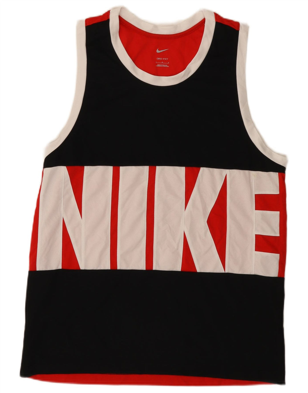 Nike Herren Grafik-Trägershirt, groß, rotes Farbblock-Polyester