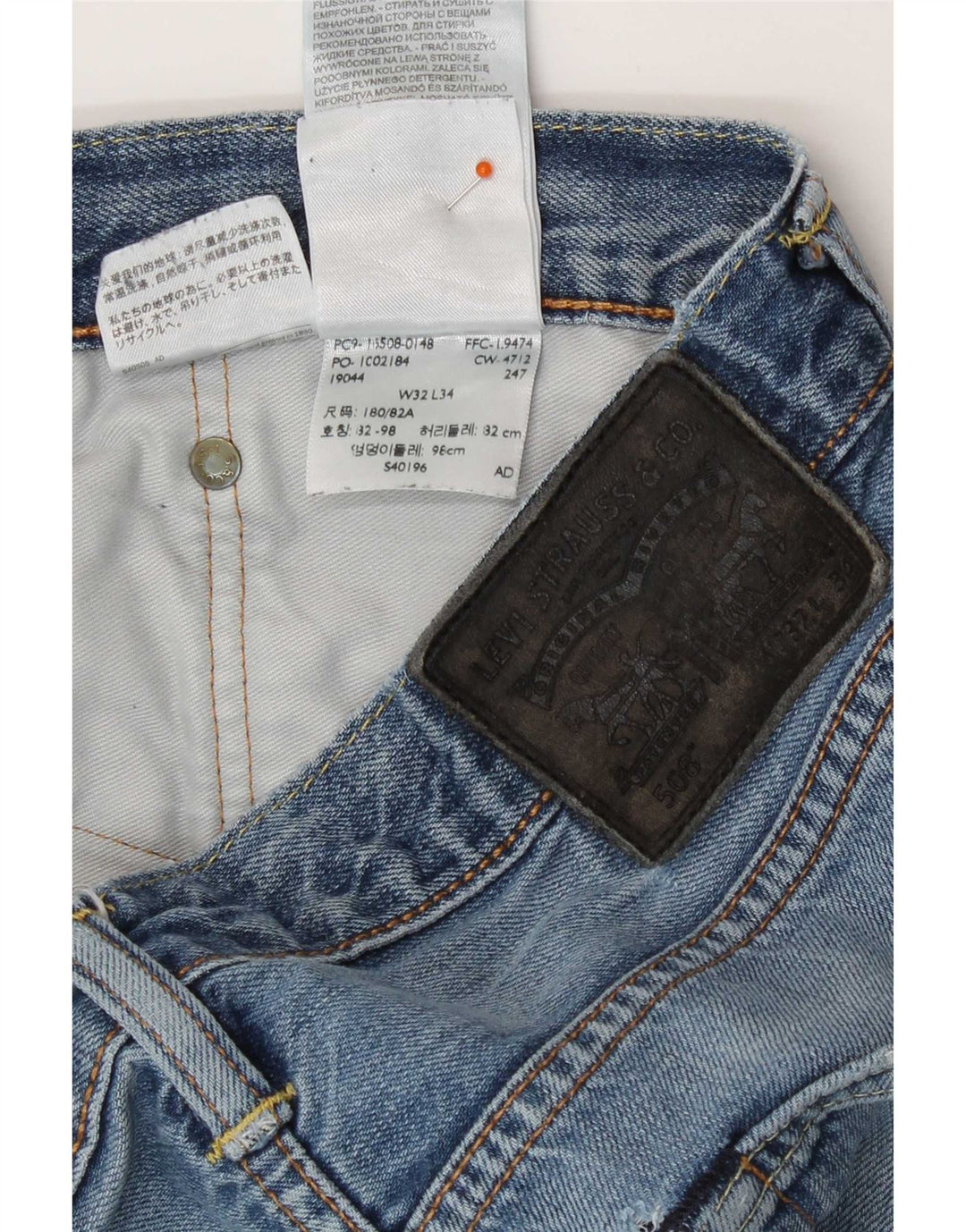Levi's Damen 508 Straight Jeans W32 L34 Blaue Baumwolle