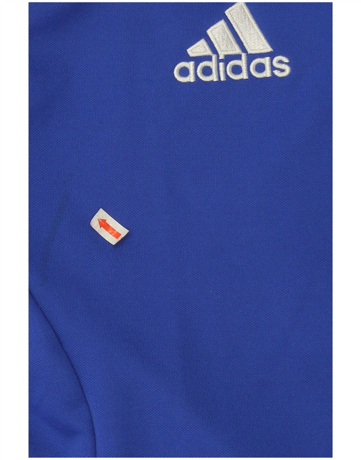 Adidas Herren-Trainingsanzug-Oberteil mit grafischem Reißverschluss und Rundhalsausschnitt, Größe L, Blau, Farbblock