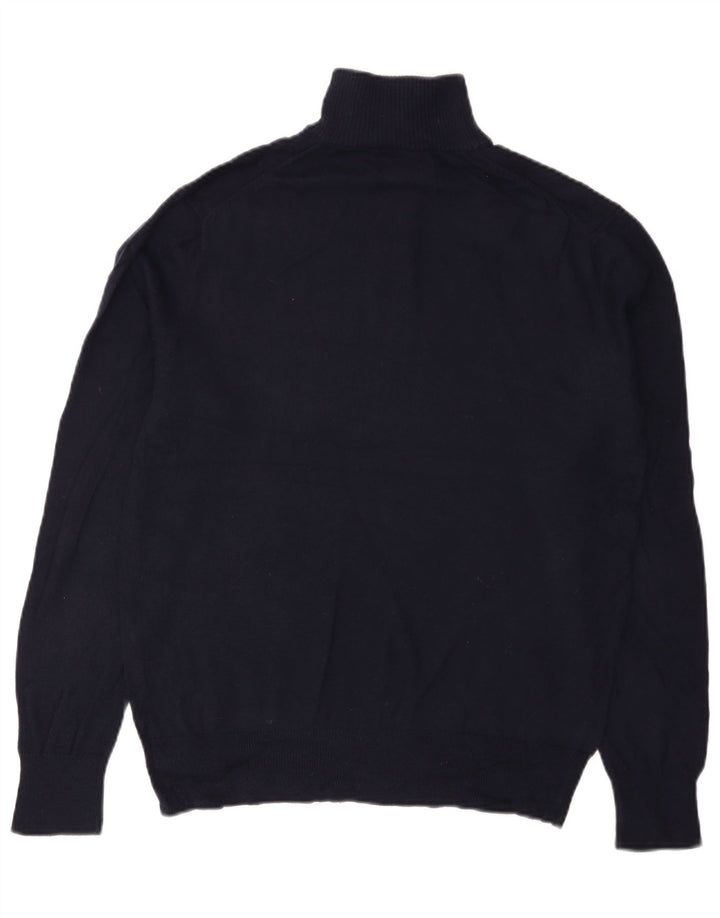 BONOBOS Herren-Pullover mit schmaler Passform und Reißverschluss am Hals, mittleres Marineblau