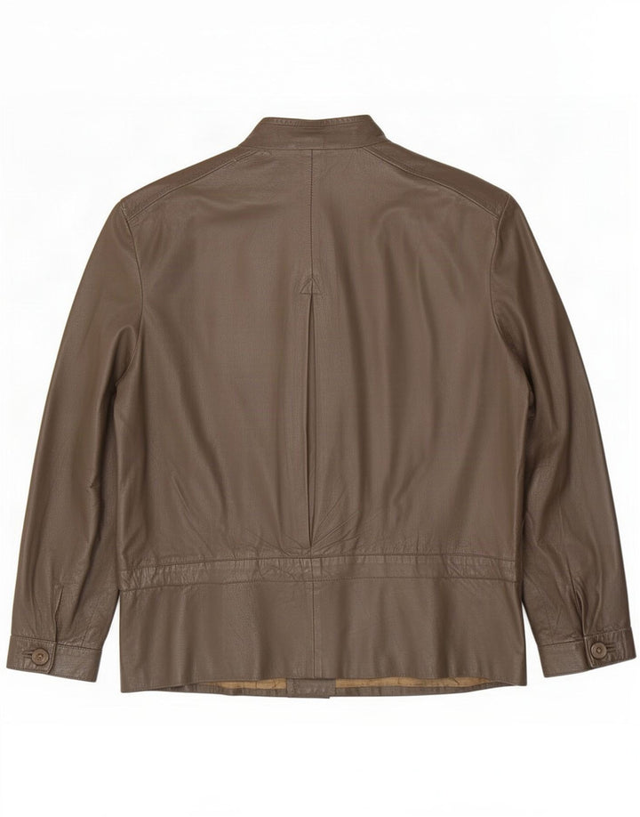 Vintage Damen Lederjacke IT 48 XL Khaki