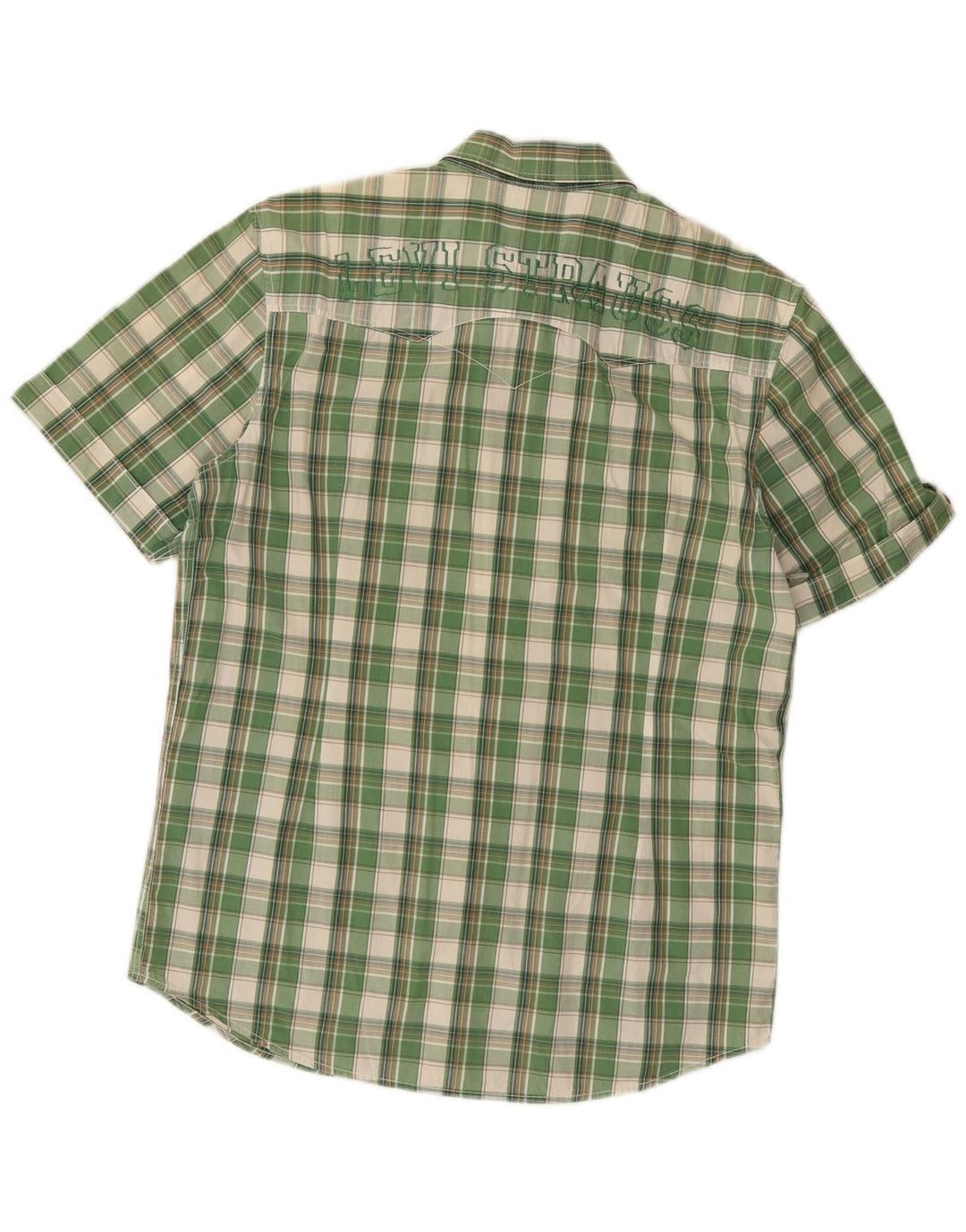 Levi's Herren-Kurzarmhemd mit Grafik, groß, grün kariert, Baumwolle