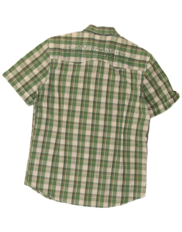 Levi's Herren-Kurzarmhemd mit Grafik, groß, grün kariert, Baumwolle