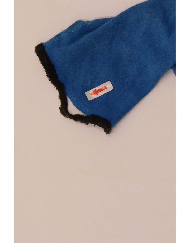 Adidas Damen Loose Fit Zip Neck Top Langarm Mittelblaues Polyester