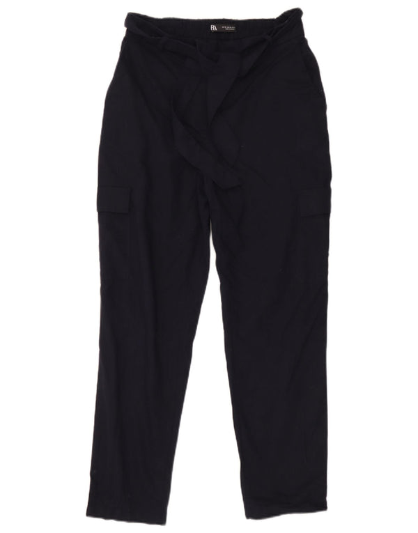 Zara Damen gerade Cargohose XS W25 L27 Marineblau