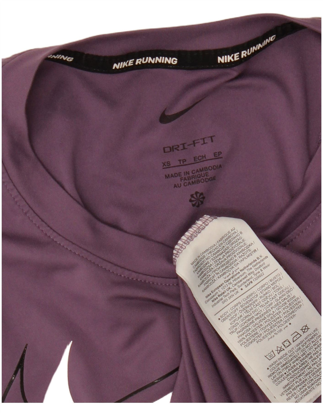 NIKE Damen Dri Fit Grafik-Trägershirt UK 6 XS Lila Polyester