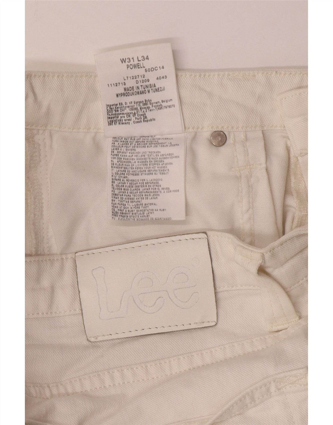 LEE Womens Powell Straight Jeans W31 L34 White Cotton Vintage Lee and Second-Hand Lee from Messina Hembry 