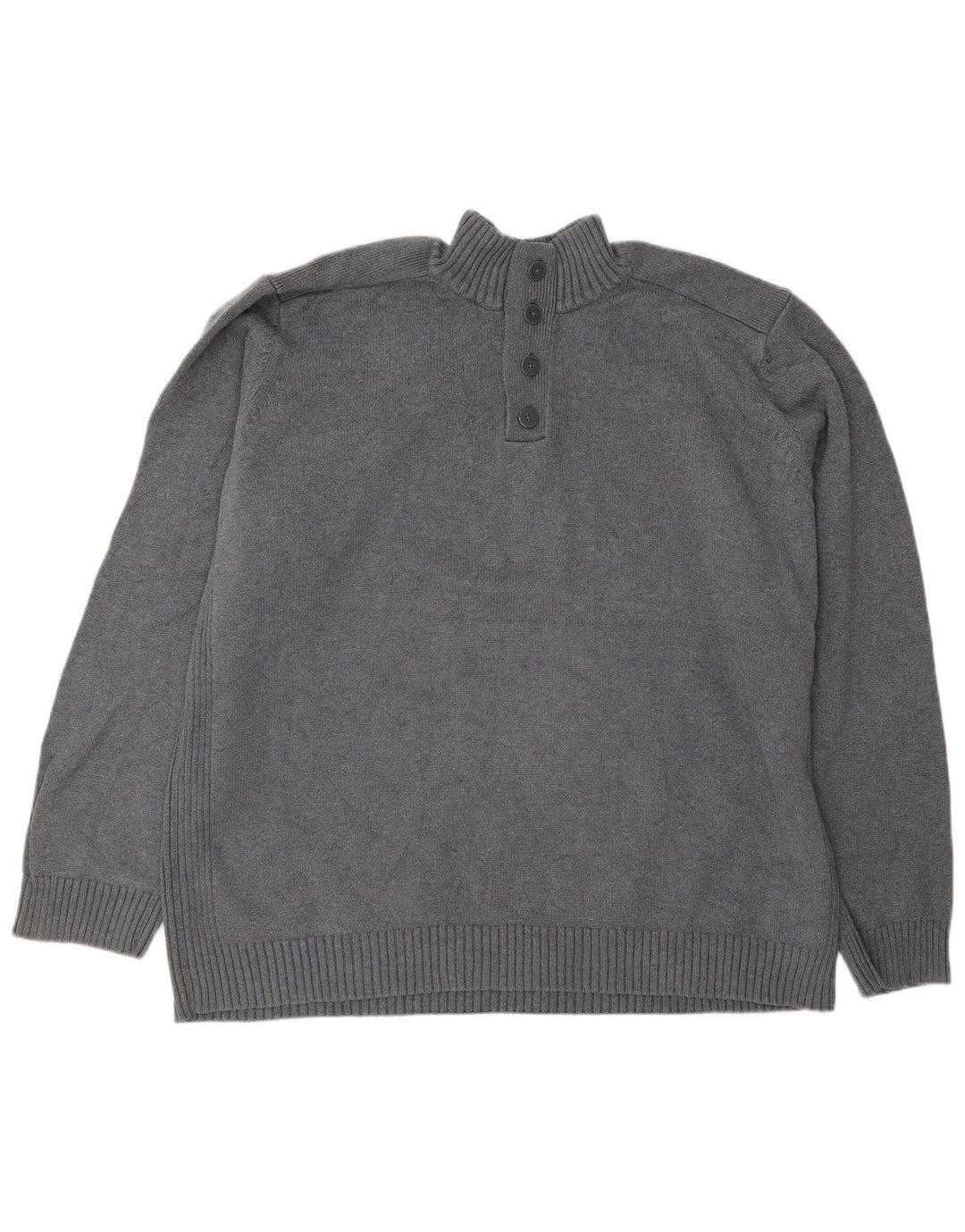 Marks & Spencer Herren Blauer Harbour-Pullover mit Knopfkragen, 2XL, Grau