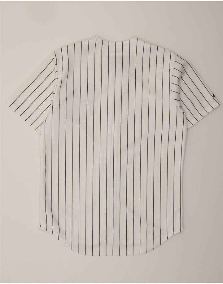 MAJESTIC Herren New York Yankees Grafik-Trikotoberteil Mittelweiß Nadelstreifen