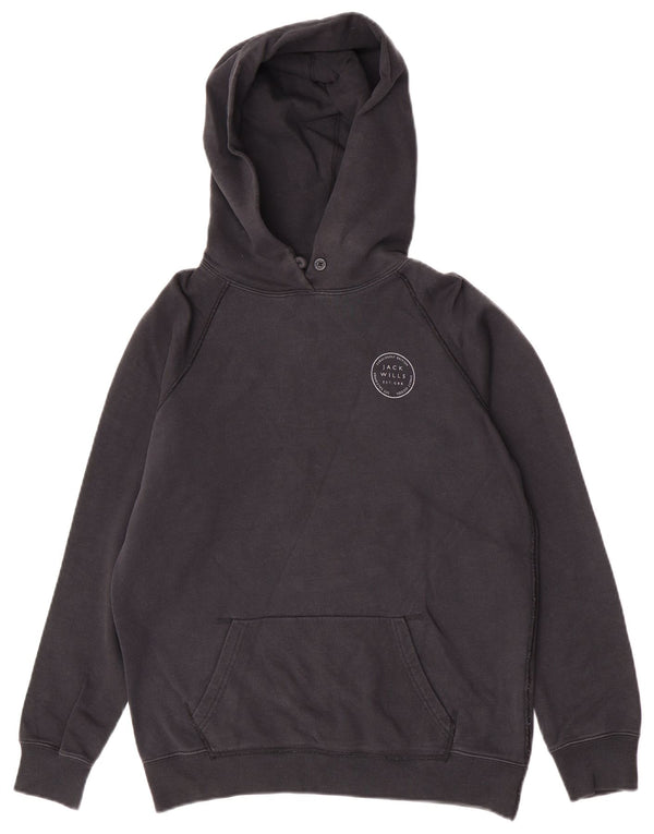 Jack Wills Damen-Pullover mit übergroßem Kapuzenpullover, Gr. 10, Größe S, Schwarz, Baumwolle