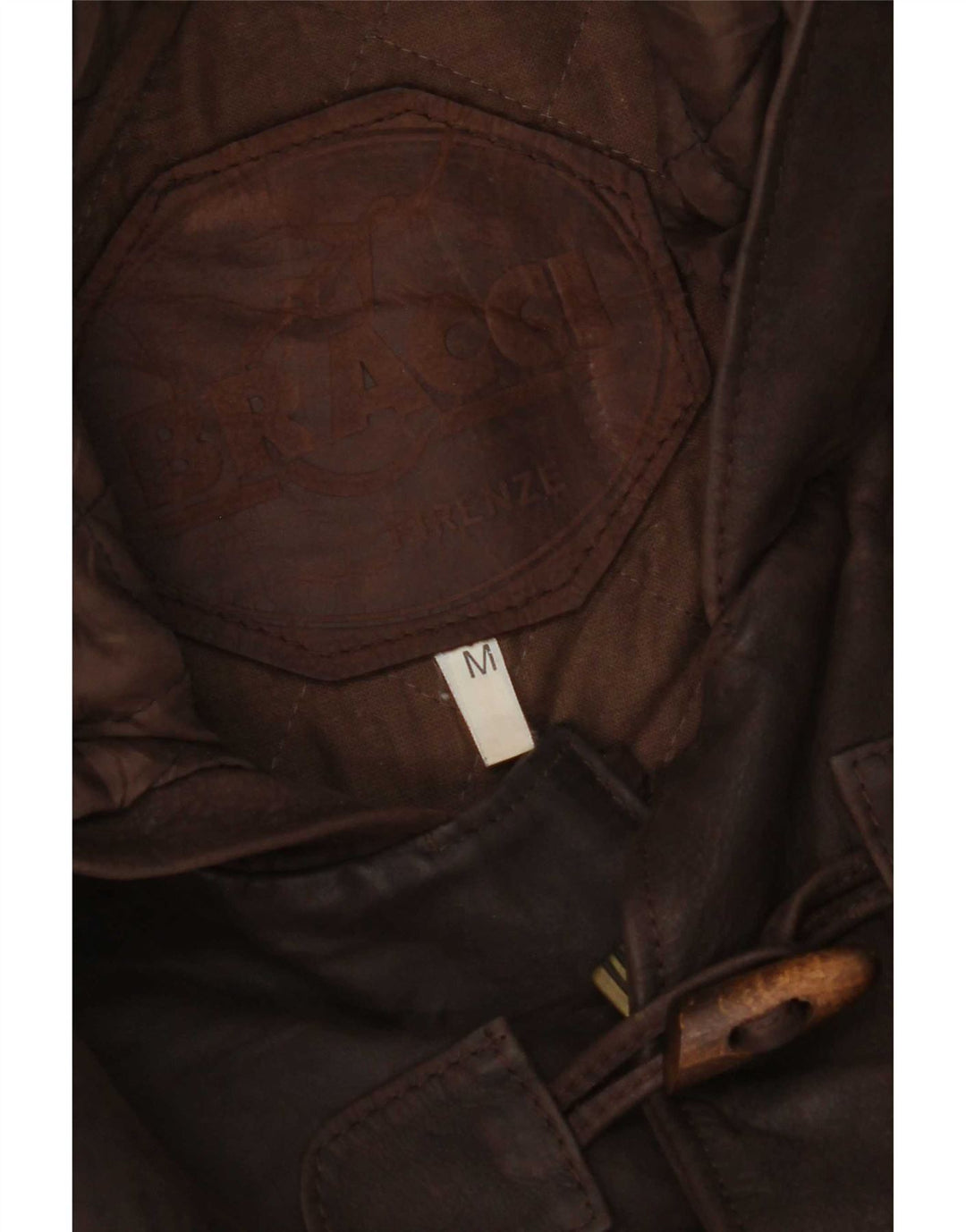 Bracci Herren-Lederjacke mit Kapuze, UK 38, Mittelbraun