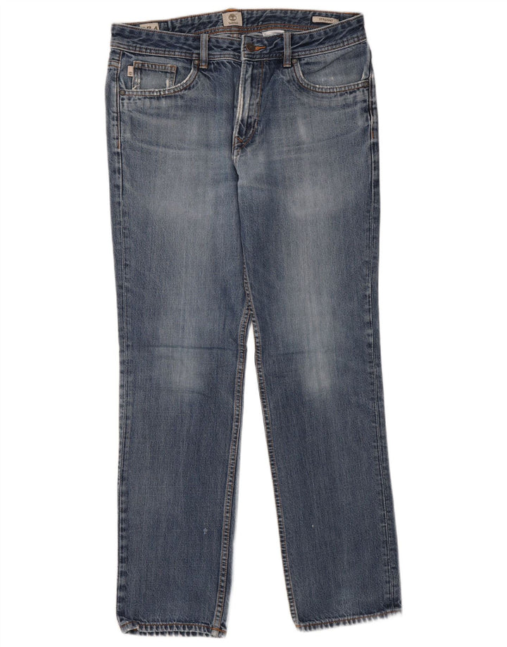 TIMBERLAND Herren Straight Jeans W34 L31 Blaue Baumwolle