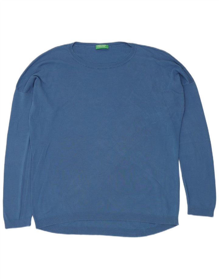 BENETTON Herren-Pullover mit Rundhalsausschnitt, XL, Blau