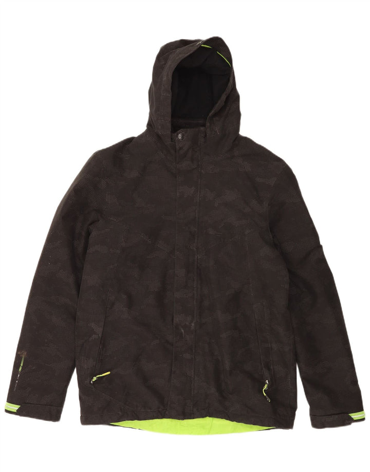Killtec Jungen-Regenjacke mit Kapuze, 15–16 Jahre, schwarzes Polyester