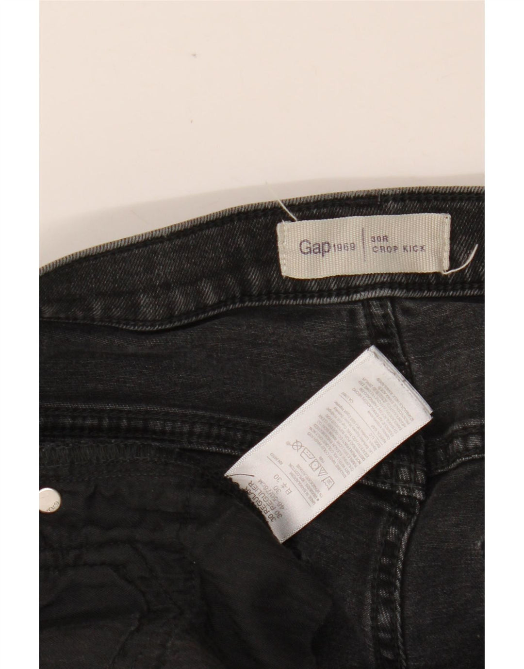 GAP Damen Kick Regular Fit verkürzte Jeans W30 L24 Graue Baumwolle