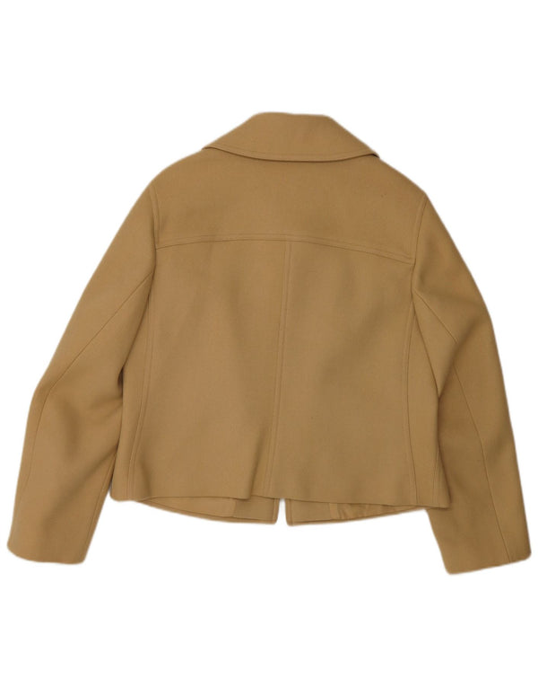 Bogner Damen-Blazer mit durchgehendem Reißverschluss, UK 16, große beige Wolle