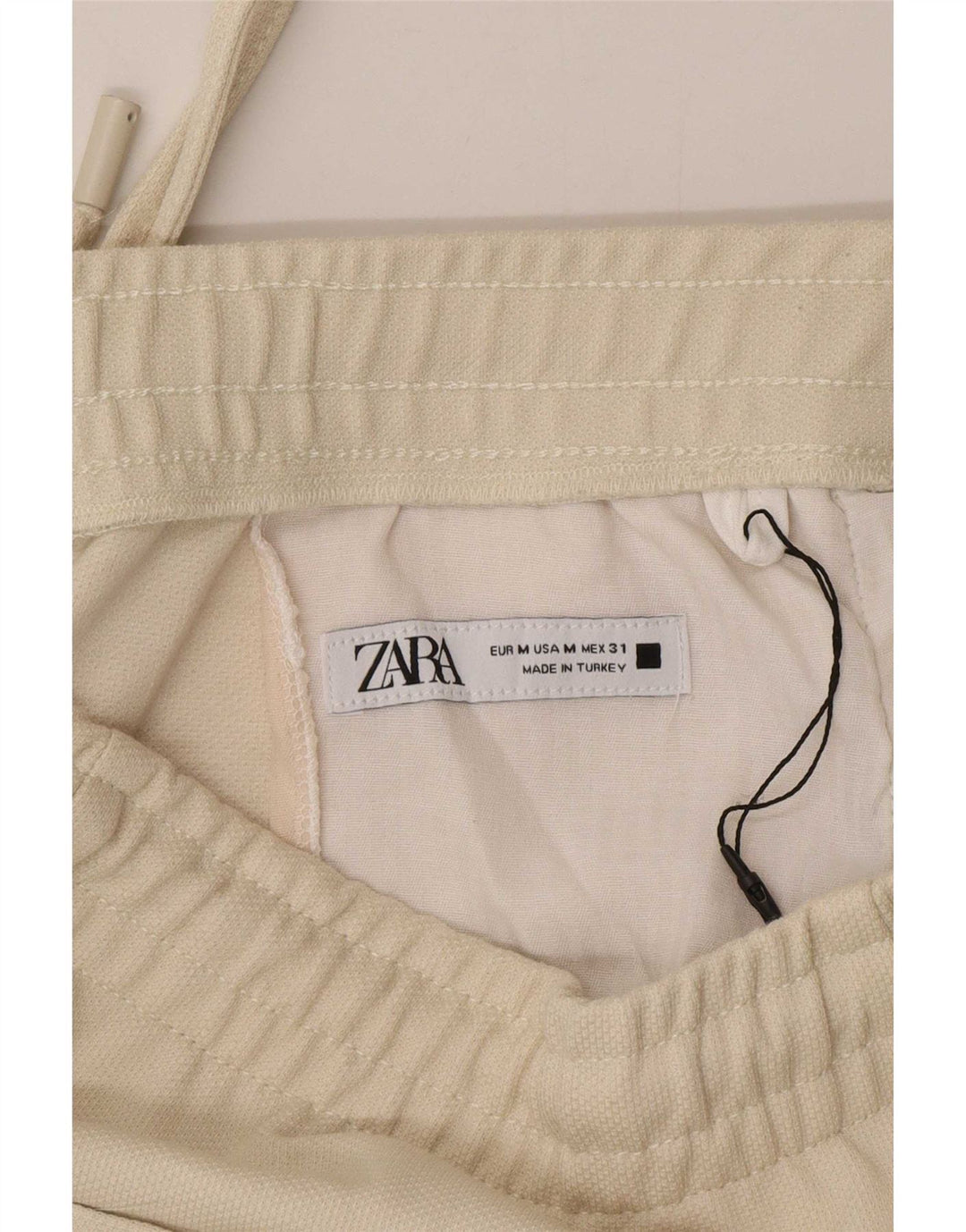 Zara Tapered Chino-Hose für Herren, Größe M, W32, L30, Beige, Polyester