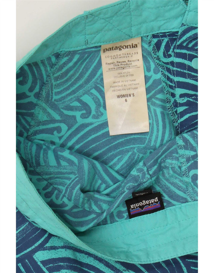 Patagonia Damen-Badeshorts mit abstraktem Muster, US 6, mittelblaues Nylon