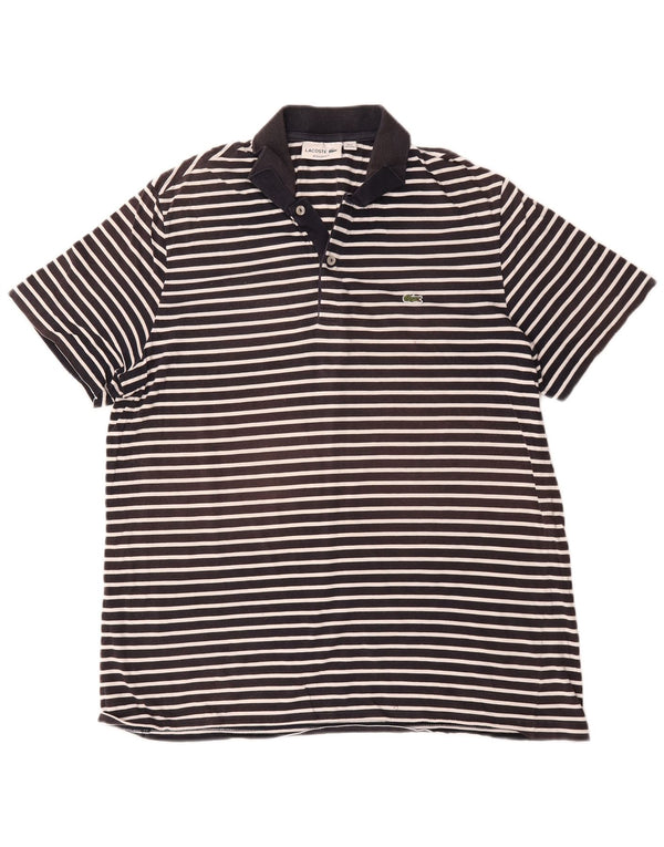 Lacoste Herren-Poloshirt mit normaler Passform, Größe 7 2XL, marineblau, gestreift, Baumwolle