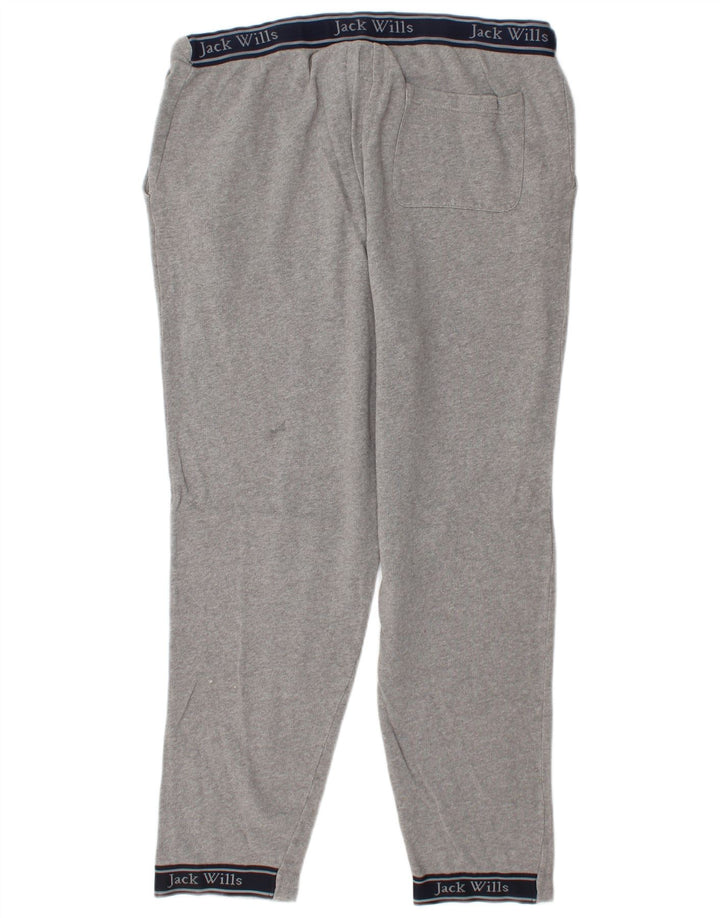 Jack Wills Herren-Trainingshose mit Grafik, Größe L, aus grauer Baumwolle