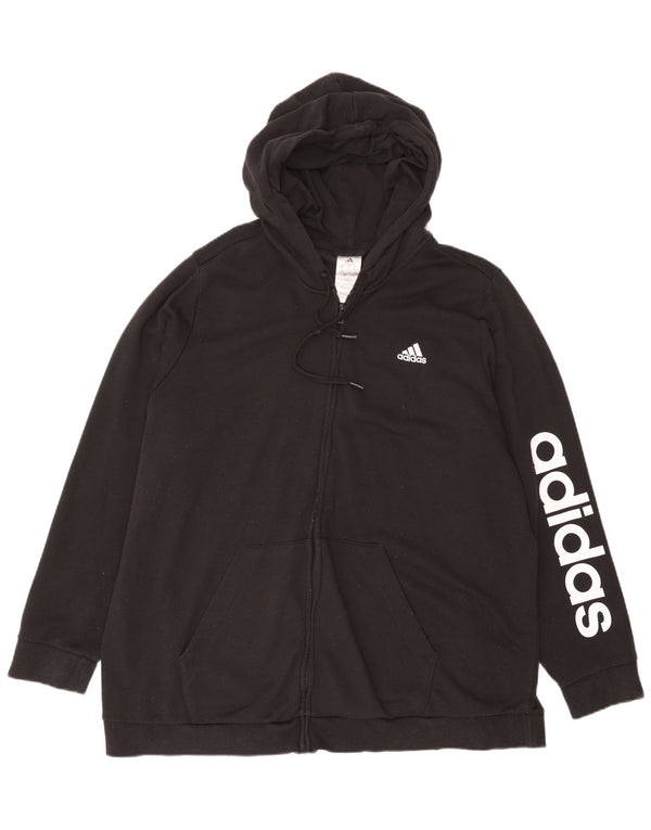 Adidas Damen Graphic Zip Hoodie Pullover UK 32/34 4XL Schwarz Baumwolle