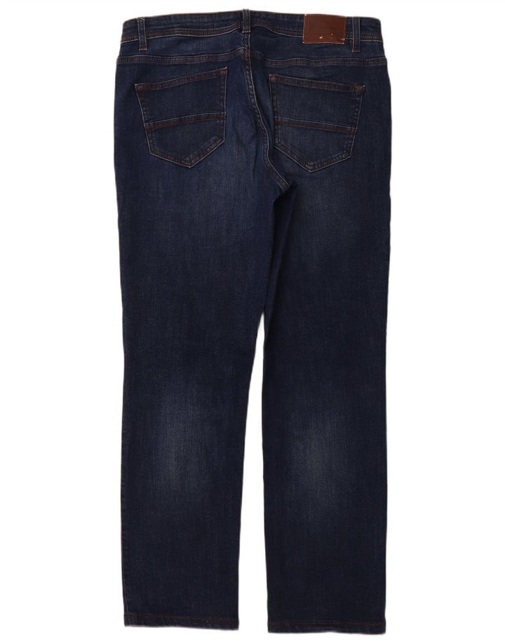 DACK'S Herren Straight Jeans IT 50 Large W34 L31 Marineblau Baumwolle