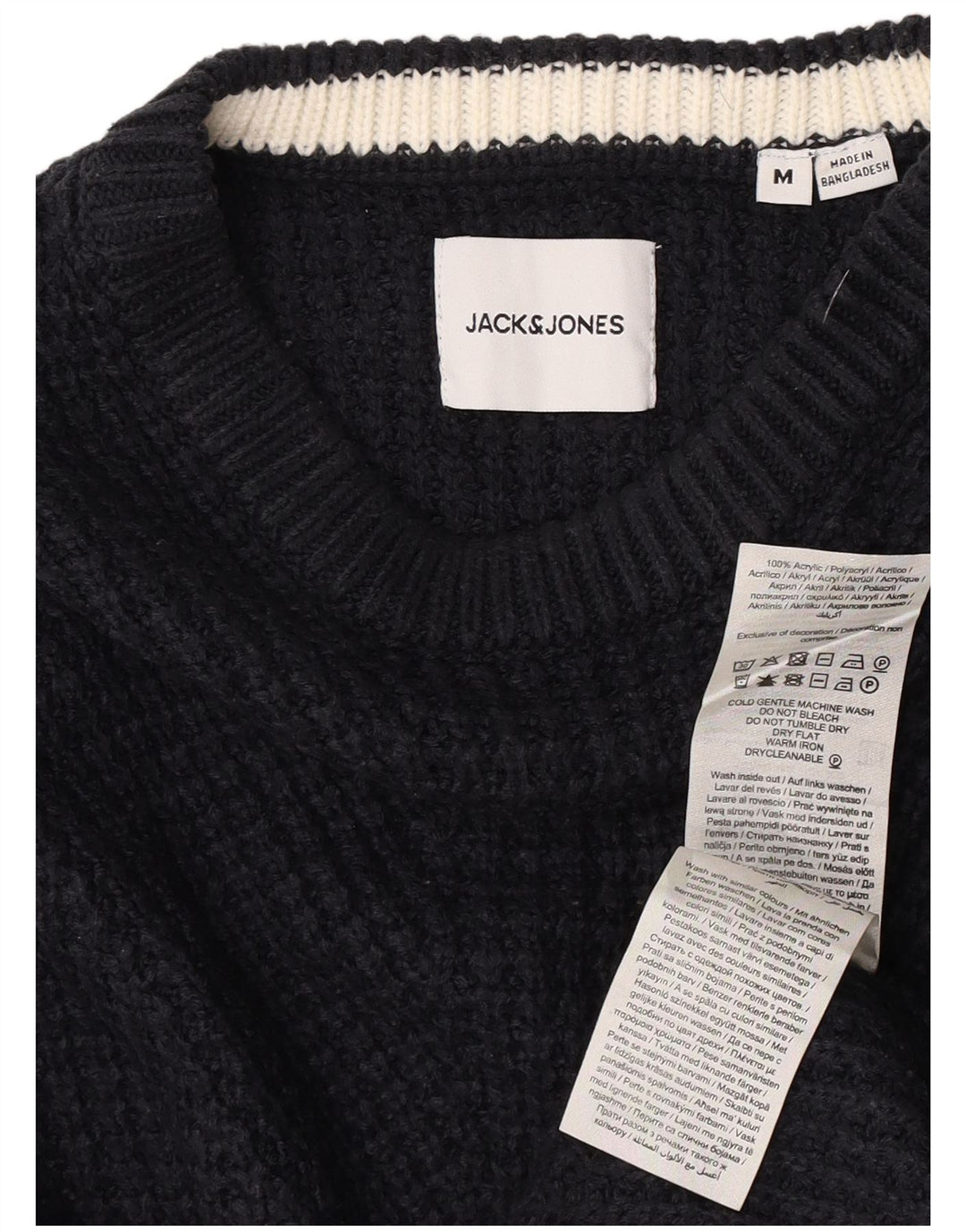 Jack & Jones Herren-Pullover mit Rundhalsausschnitt, Mittelblau, Acryl